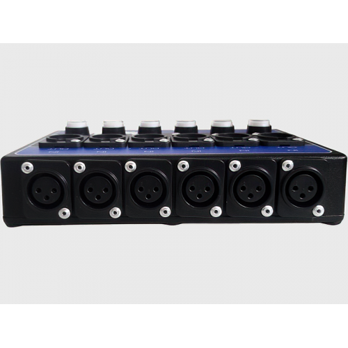 6CHANNEL XLR PERMANENT MUTE DESKTOP SWITCH BANK WITH LEDS POPLESS